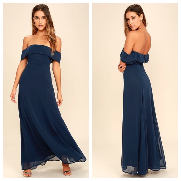 Lulu's Dresses & Skirts - Lulu’s Perfectly Poised off shoulder maxi dress